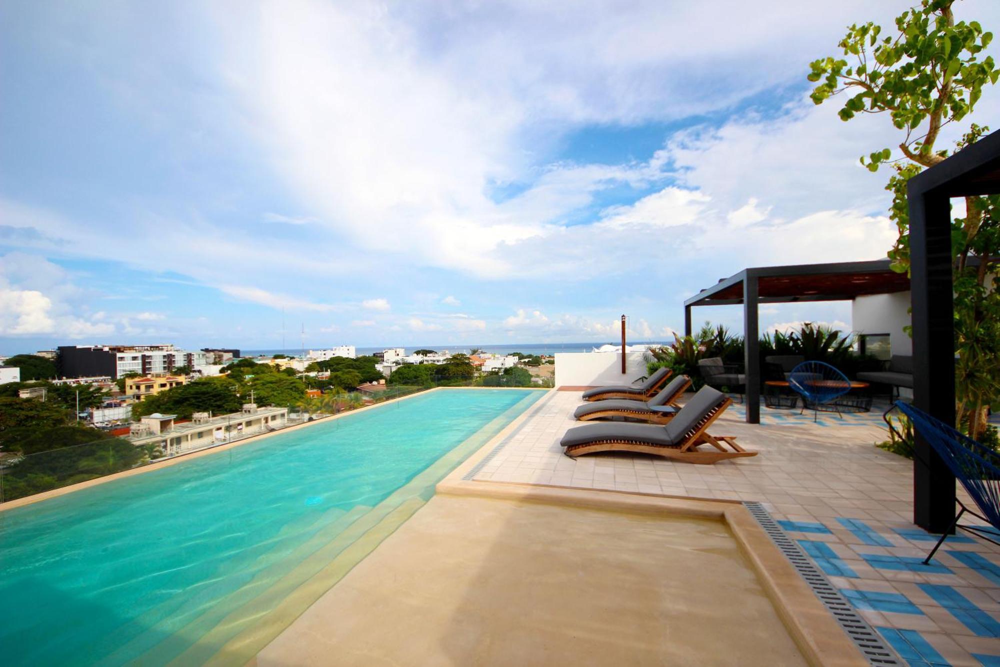 Apartment Near The Beach, Rooftop, Pool, Sea View. Playa del Carmen Eksteriør billede